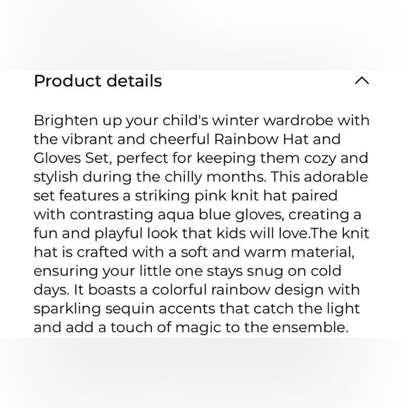 Kids Pink Rainbow Knit Hat and Gloves Set - Picture 7 of 8